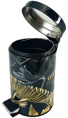 Image de Poubelle cosmétique Sanilo 3 L avec système d'ouverture automatique « Golden Leaves »