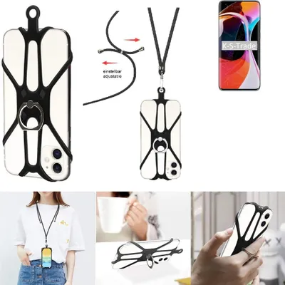 Produktbild von K-S-Trade 3in1 Handykette Handyband Handykordel Halsband Smartphone-Ring Handy-Ring kompatibel mit Xiaomi Mi 10 Pro Fingerhalterung Handyring