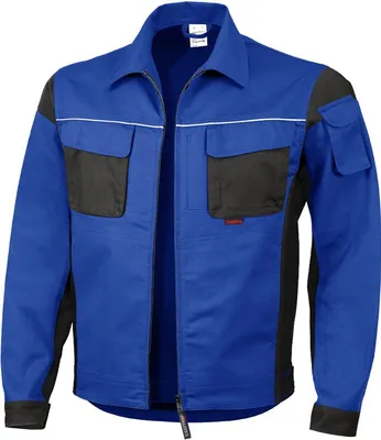 Produktbild von Qualitex Arbeitsjacke - strapazierfähige PROfessionals Arbeitsjacke - faserverstätkt MG 245 g - in Farbe: kornblau/schwarz - Herren: M - Damen: 42