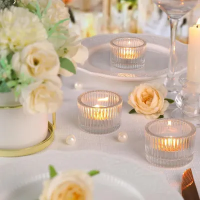 Zdjęcie produktu dla Zestaw kieliszków na tealight - uchwyt na tealight - 12 sztuk - przezroczyste szkło