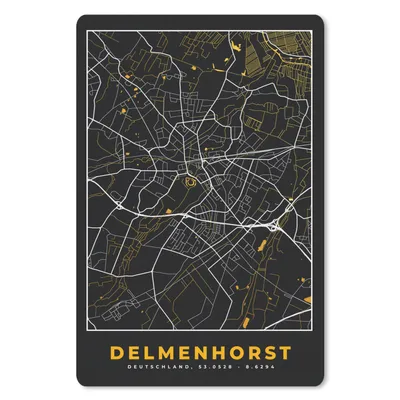 Produktbild von MuchoWow® Mauspad Mousepad Delmenhorst - Gold - Stadtplan - Karte - Deutschland 40x60 cm - Mousepads - Maus Mat - Pad - Mausunterlage - Schreibtisch Accesoire