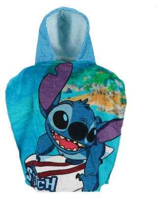 Imagen del producto de Toalla de playa con capucha para niños, 55x110 cm, diseño Lilo Stitch, para niño