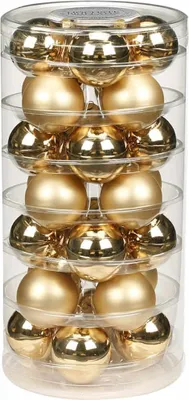 Produktbild von Weihnachtskugeln 28 Stk 6cm Brokatgold