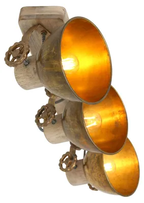 Produktbild von Steinhauer Deckenleuchte Gearwood 4-flammig Eichenholz/ Bronze 59x19cm