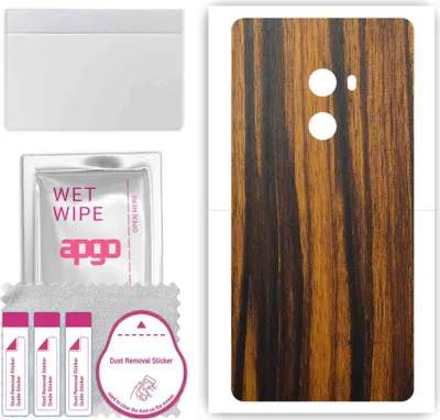 Produktbild von apgo Rückseite Schutzfolie, Skin, kompatibel mit Xiaomi Mi Mix, Hinten Displayschutzfolie aus Vinylfolie, kratzfest, einfache Montage - Tigerwood