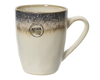 Produktbild von Tasse Steingut Becher mit Henkel 11cm Beige / Blau