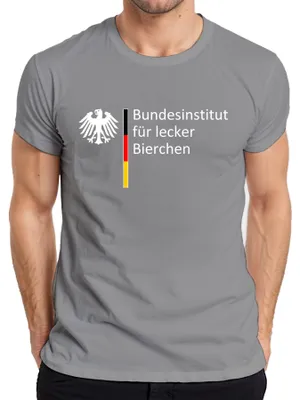 Imagen del producto de Bundesinstitut para amantes de la cerveza, camiseta para hombres, diseño "Malle Party", color gris, talla L