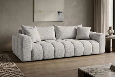 Produktbild von Kaiser Möbel Schlafsofa mit Bettkasten, Chenillestoff Puente, Hellgrau, COSMOPOLITAN