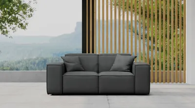 Productafbeelding van Kaiser Möbel, tuinset voor de tuin, 2-zitsbank voor terras, model MALIBU, comfortabel, kleur: antraciet (ODYSSEY)