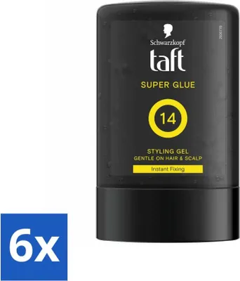Immagine prodotto di Taft - Super Glue 14 - Gel per lo styling - Tenuta estrema - 300 ml - Confezione risparmio - 6 pezzi