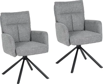 Produktbild von Drehstuhl Kyra Hellgrau, B60xH90,5xT66 cm, Sitzhöhe 48 cm, 180° Auto Return Drehfunktion