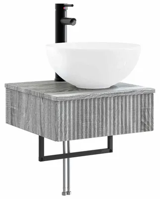 Produktbild von Wandmontiertes Waschbecken Grau Sonoma 40 x 41 x 40,5 cm