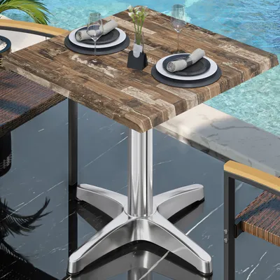 Produktbild von WBC | Bistro Außen Tisch | B:T:H 70 x 70 x 80,5 cm | Vintage Old / Aluminium | Quadratisch | Bistrotisch Gastro Tisch