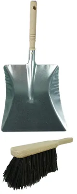 Image de Novaliv 1x Set pelle de balayage galvanisé Arenga Balayette et pelle Set de balayage dustpan and brush Set de balayage manuel Balayette Arengaborsten Balayette Arenga Balayette à main