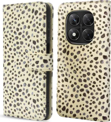 Zdjęcie produktu dla imoshion Design Bookcase dla Xiaomi Redmi Note 14 Pro (5G) / 14 Pro Plus (5G) - Czarno-białe kropki