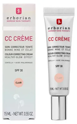 Productafbeelding van Erborian CC Crème, CC-crème, 15 ml, Lichte tint, Geschikt voor zowel mannen als vrouwen, Geschikt voor alle huidtypes, Lichte textuur