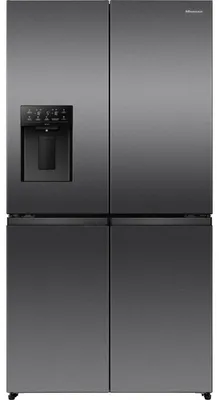 Produktbild von Hisense Freistehend Flügeltürkühlschrank, Black stainless steel, 640 l, Freistehend, Mehrtürig, Schwarz, 4 Tür(en), Tür-zu-Tür, Berührung