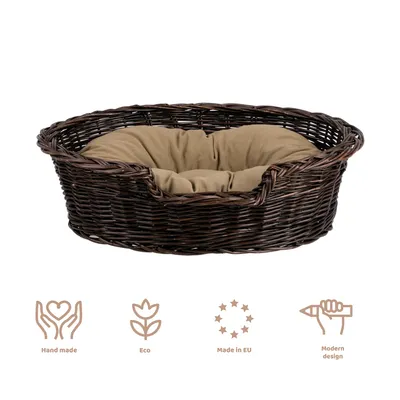 Image de Panier pour chien en osier ovale 85x67 H21 cm