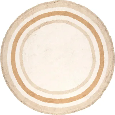 Produktbild von Volero - Waschbarer Kinderteppich Rund - Milo Beige - Ø 120 cm - Kinderzimmer, Babyzimmer, Jugendzimmer - Skandinavisch