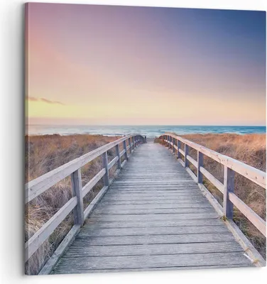 Produktbild von Bild auf Leinwand - Leinwandbild - Einteilig - Weg Meer Brücke - 60x60cm - Wand Bild - Wanddeko - Wandbilder - Leinwanddruck - Bilder - Wanddekoration - Leinwand bilder - Wandbild - AC60x60-4948