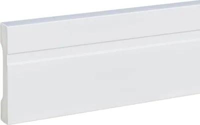 Produktbild von PROVISTON Sockelleiste 18 x 100 x 2000 mm Moderne Fußleiste Eckiges Profil Hochwertige Fußleiste Kunststoff Weiß Wasserfest, Robust und Langlebig