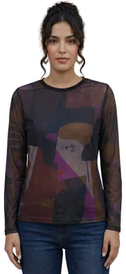 Produktbild von Desigual Damenbluse mit Maschenweite und Druck S