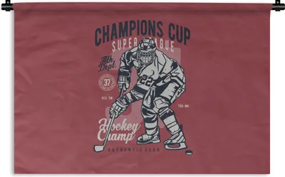 Produktbild von MuchoWow® Wandteppich Wandbehang Eishockey-Schlittschuhe - Sport - Vintage 150x100 cm Tapisserie Dekoration Wandtuch - Waschbar - Tapisserien - Wand-Decke