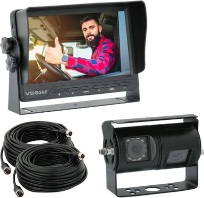 Produktbild von 7" Rückfahrkamera Set ADVANCED | Multiscreen-Monitor mit Doppellinsenkamera 90°,120° Blickwinkel Transporter, Wohnmobil & LKW RVS-24561