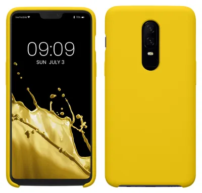 Produktbild von kwmobile Handyhülle für OnePlus 6 Hülle - Case Silikon - Kabelloses Laden - Schutzhülle Cover in Strahlend Gelb