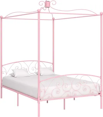 Produktbild von Himmelbett-Gestell Rosa Metall 140 x 200 cm