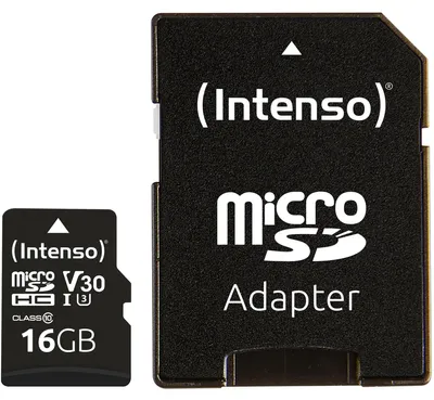 Zdjęcie produktu dla Intenso 3433470, 16 GB, MicroSDHC, Klasa 10, UHS-I, 100 MB/s, 45 MB/s