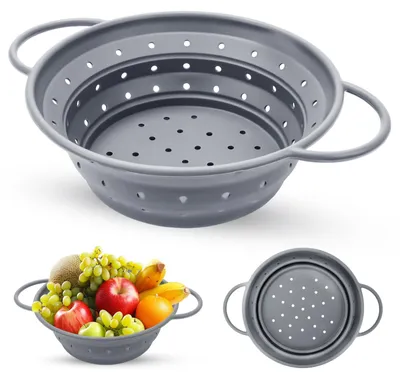Aufklappbares Silikon-Pastasieb 21,6 cm, spülmaschinengeeignet