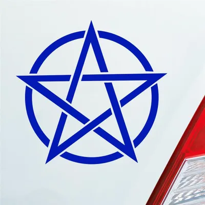 Produktbild von Auto Aufkleber Pentagram Druidenfuß Gothic Hexe Stern Satan 10x10 cm Dunkelblau Sticker Heckscheibenaufkleber
