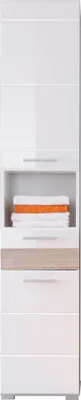 Produktbild von trendteam Bad Hochschrank Mezzo Weiß/Weiß Hochglanz 37 x 182 x 31 cm