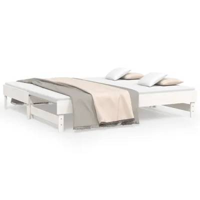 Obrázek produktu pro vidaXL Rozkládací postel bílá 2x(90x190) cm Masivní borovicové dřevo