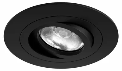 Zdjęcie produktu dla Jeden wpuszczany reflektor LED 50 mm GU10 regulowany 360° 45° pochylenie Matowe czarne wykończenie Stopień ochrony IP20 - Beneito & Faure