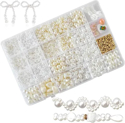 Immagine prodotto di Set di braccialetti con perle bianche, 1 set, da assemblare