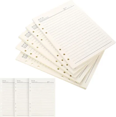 Produktbild von Nachfüllblätter A5 liniertes Papier, 200 Blatt, 6 Lochung, für Notizbuch und Planer