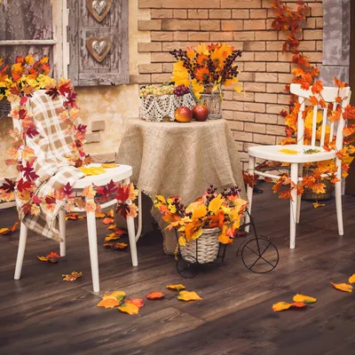 Künstliche Herbstgirlande, Ahornblätter, 200 cm, 2er-Set, schwarz