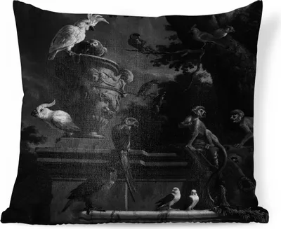 Produktbild von MuchoWow® Zierkissen Sofakissen Wohnzimmer Dekokissen 45x45 cm Die Menagerie - Melchior d'Hondecoeter - Schlafpolster - Polster für das Sofa