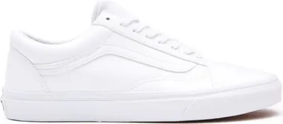 A white Vans Old Skool sneaker is shown from the side against a white background.