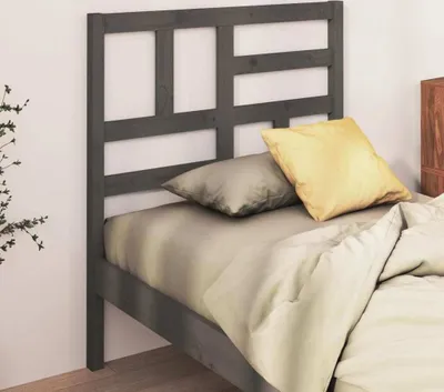 Produktbild von vidaXL Bett Kopfteil Grau 81x4x104 cm Massivholz Kiefer - Bettkopfteil - Bettkopfteile - Kopfteil - Holzkopfteil