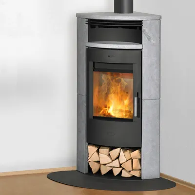 Produktbild von Fireplace Malta Eckkaminofen Stahl Schwarz | Speckstein