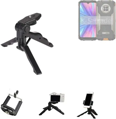 Produktbild von K-S-Trade Stativ Tisch-Ständer Dreibein Handy-Stativ Ständer kompatibel mit Doogee S96 GT Mini-Stativ Smartphone Tripod Handy-Stativ aus Plastik