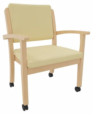 Produktbild von Schwerlaststuhl Alexander XXL auf Rollen – Stabiler Stuhl mit Armlehnen für Adipositas bis 250 kg.Stoffbezug:Clean-Stoff Como Creme,Sitzhöhe:58,5cm