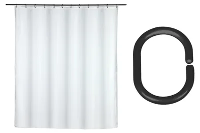 Produktbild von Schöner Wohnen Polyester Duschvorhang Saoba Weiß Duschen Sichtschutz Badezimmer
