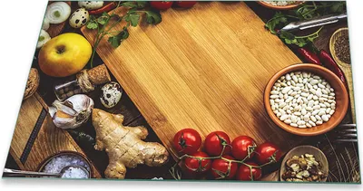 Produktbild von Herdabdeckplatte Glaskeramikkochfeld-Abdeckung Spritzschutz Glas Universal 80x52 Essen Bunt