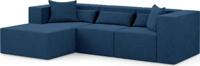 Produktbild von Ecksofa Nova L - 284x180x76cm, Otomane, Sessel, modulares Ecksofa, Links, Dunkelblau