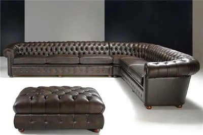 Immagine prodotto di Divano ad angolo classico, divanetto ad angolo, divano, divano imbottito, divano in pelle, divano Chesterfield, set di divani