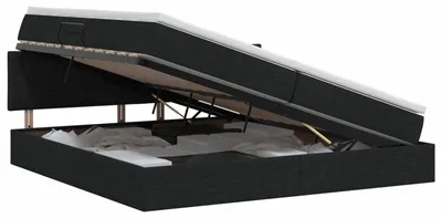 Zdjęcie produktu dla Łóżko z materacem czarne 200 x 200 cm aksamitne